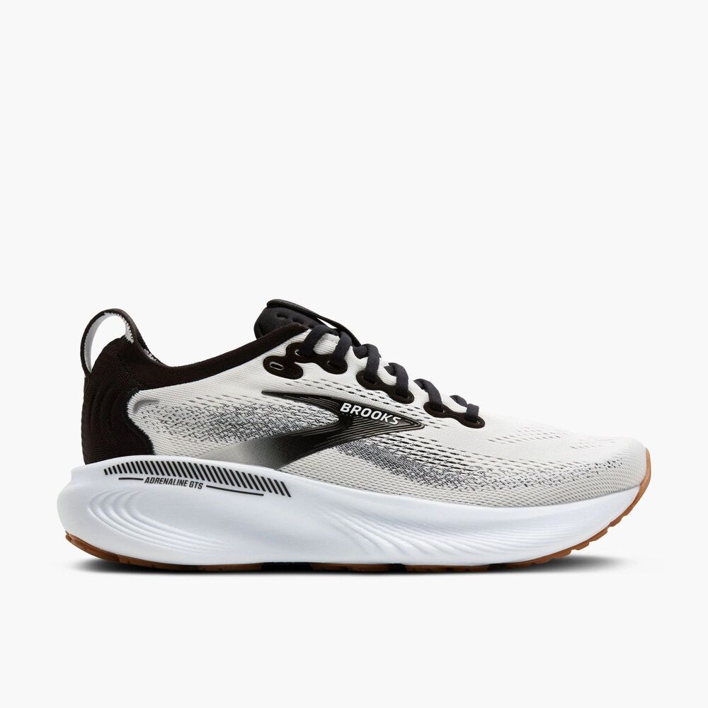 Brooks Adrenaline GTS 25 White Black Running Shoes 120443-1B-189 Women's 7.5